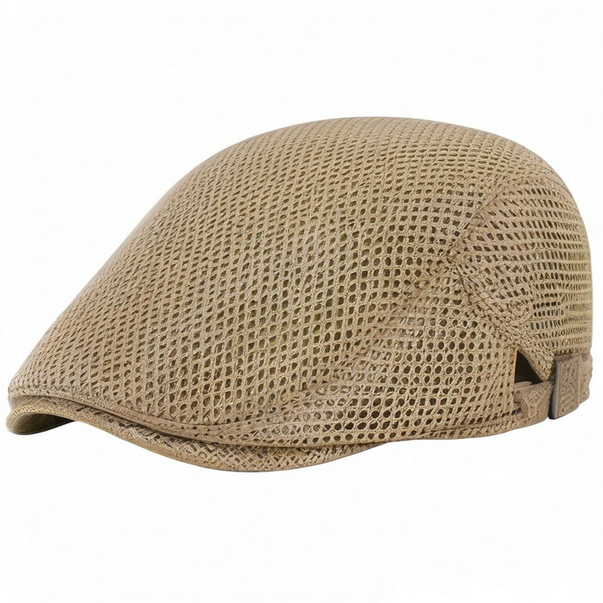 Casquette Plate à Carreaux Bleu Réglable