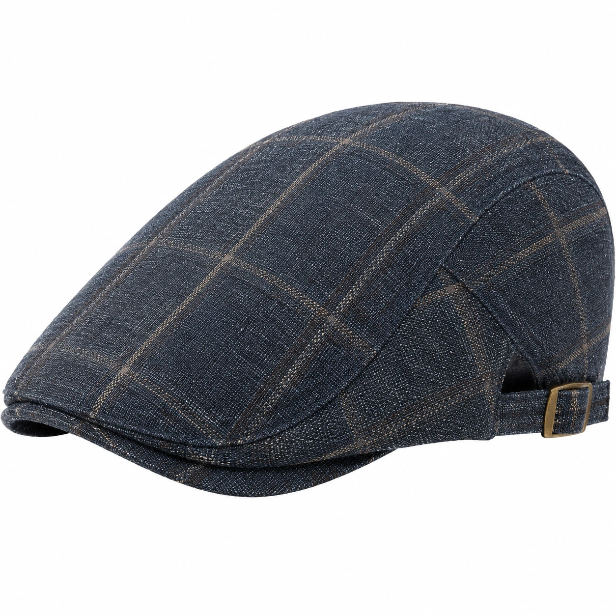 Casquette Plate Homme Marron à Chevrons