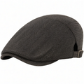Casquette plate beige ajustable avec boucle en métal