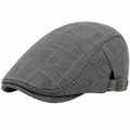 Casquette plate à motif pied-de-poule marron ajustable