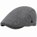 Casquette plate à motif pied-de-poule marron ajustable