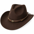 Chapeau Cowboy Western Décor Taureau - Brun