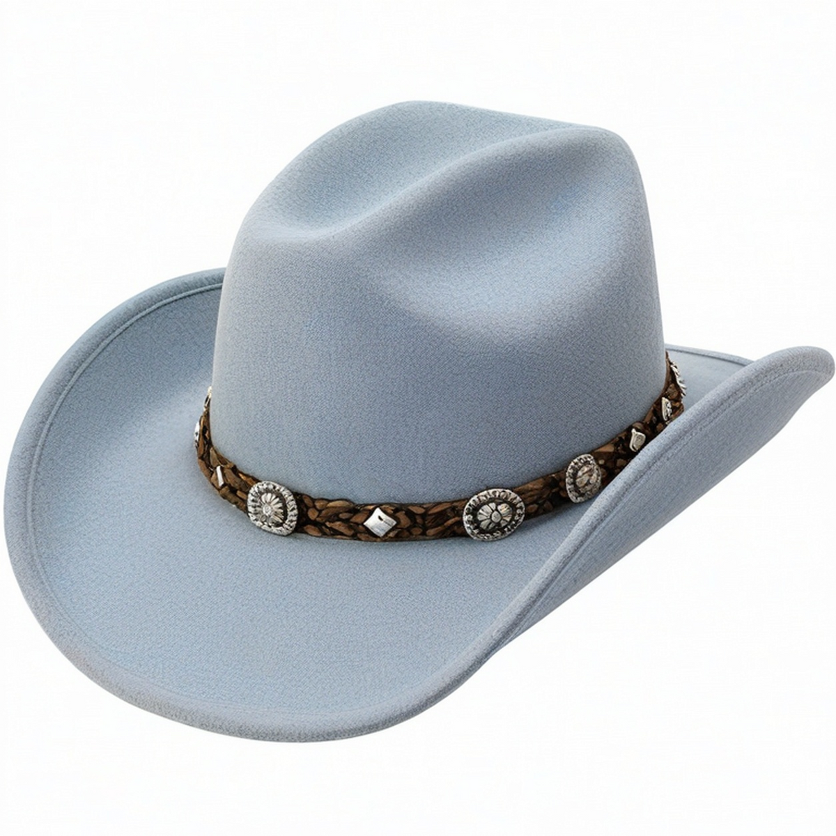 Chapeau de Cowboy Mixte Marron avec Bande Tressée
