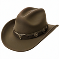 Chapeau Cowboy Marron avec Tête de Taureau