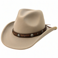 Chapeau de Cowboy Brun avec Ruban Tressé